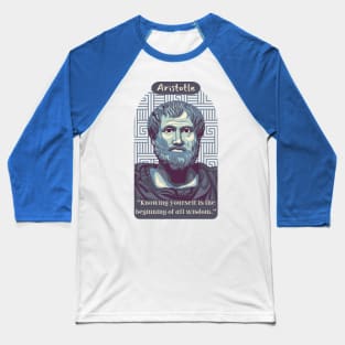 Aristotle Portrait and Quote Baseball T-Shirt